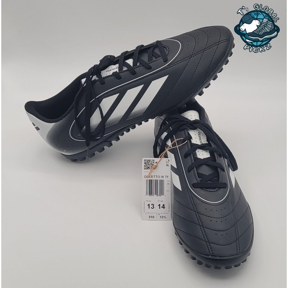 Adidas Goletto IX TF Core Black Cloud White Turf Soccer Cleats Mens size 13